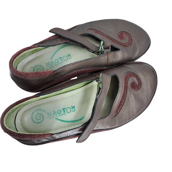 Naot Matai Brown Bronze Leather Mary Jane Comfort Shoes Size 38 US 7 Artsy - Picture 10 of 15